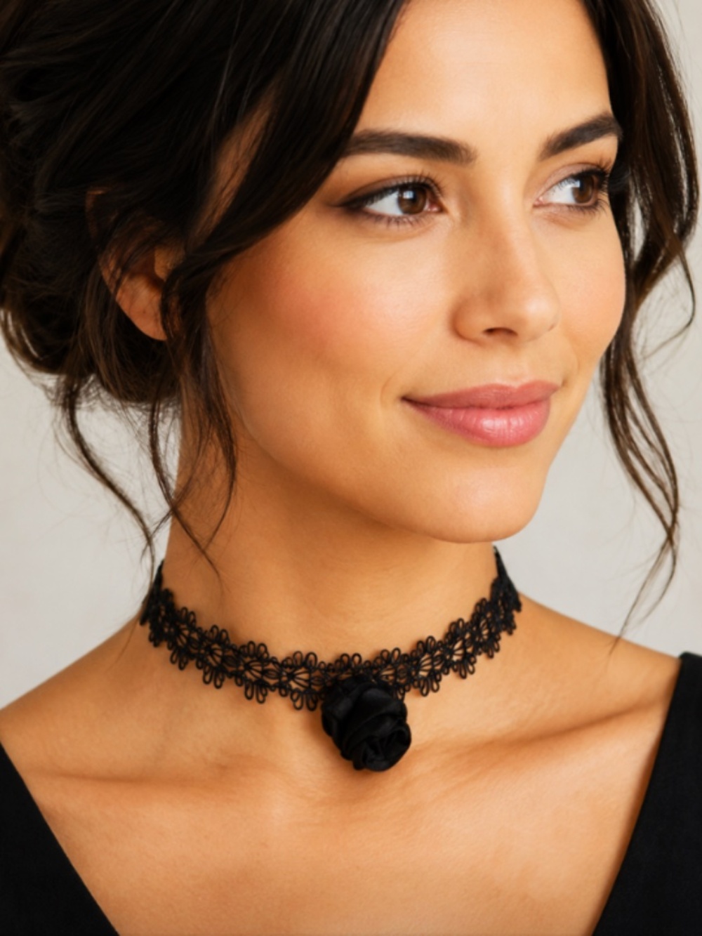 Wild Rose Lace & Rose Necklace